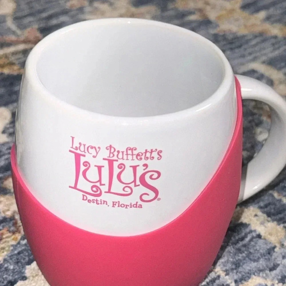 Lucy Buffett’s LuLu’s Destin, Florida Pink Silicone Sleeve Coffee/Tea Mug Cup - Picture 2 of 10